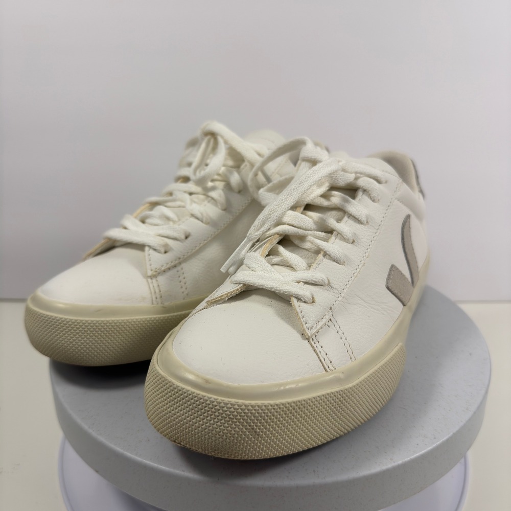 Veja Esplar Leather Sneakers White Minimalist Casual Lace Up Shoes Size 6 - Picture 3 of 15